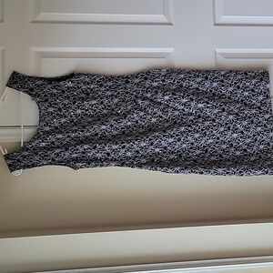 Dressbarn Navy Sequin‎ Size 14 Sleeves Midi Dress